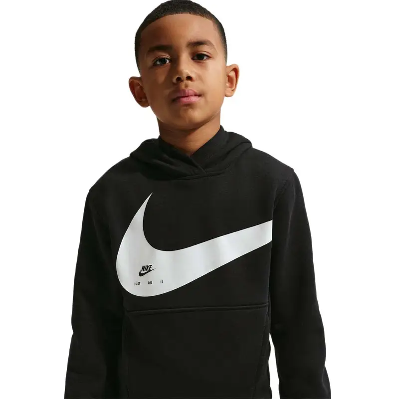Sportswear Club Felpa Palestra Big Swoosh Nero Bambino L