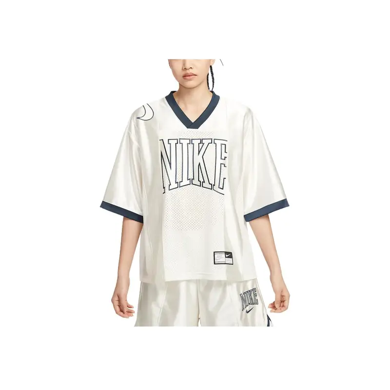 Sportswear Comoda Moda Morbida Traspirante Maglietta Maniche Corte Donna Top Bianco Sporco HJ0281-133 XS