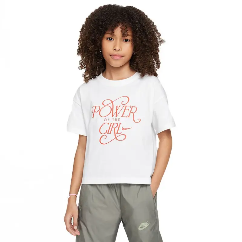 Sportswear Cropped T-Shirt Bianco Bambina XS