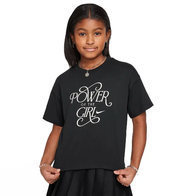 Sportswear Cropped T-Shirt Nero Bambina XS