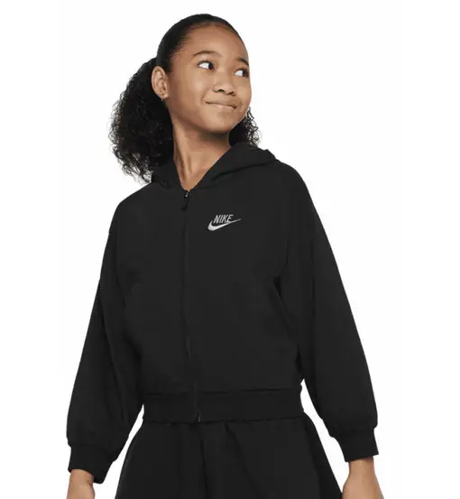 Sportswear Jr - felpa con cappuccio - ragazza Black