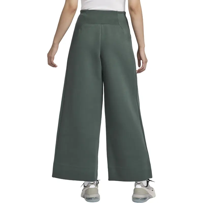 Sportswear Tech Fleece Tinta Unita Versatile Moda Plissettati Vita Alta Pantaloni Casual Donna fondo Verde FV8053-338 M miniatura 3