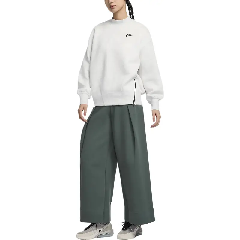 Nike Pantaloni Donna Plissettati Vita Alta Verde miniatura 4
