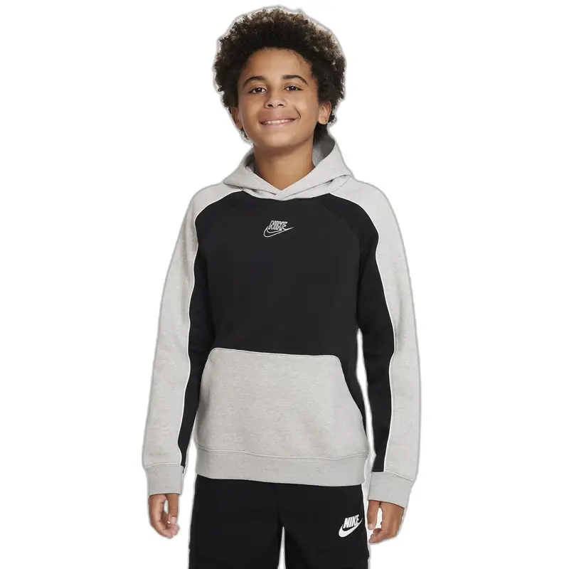 Sweatshirt felpa con cappuccio per bambini Nike Amplify Po Gris
