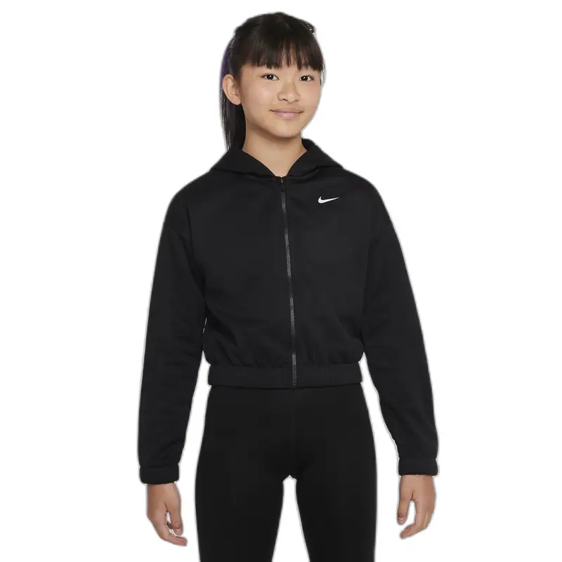 Sweatshirt Felpa da bambina con cappuccio e zip Nike Therma-Fit SE+ Noir