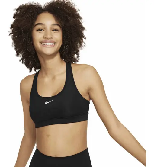 Swoosh Jr - reggiseno sportivo sostegno medio - ragazza Black