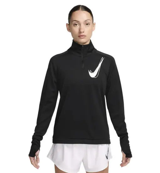 Swoosh - maglia running a manica lunga - donna Black
