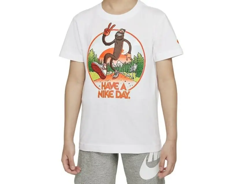 T-shirt bambino nike swooshsquatch %cotone % poliestere-bianco-j- | Nike