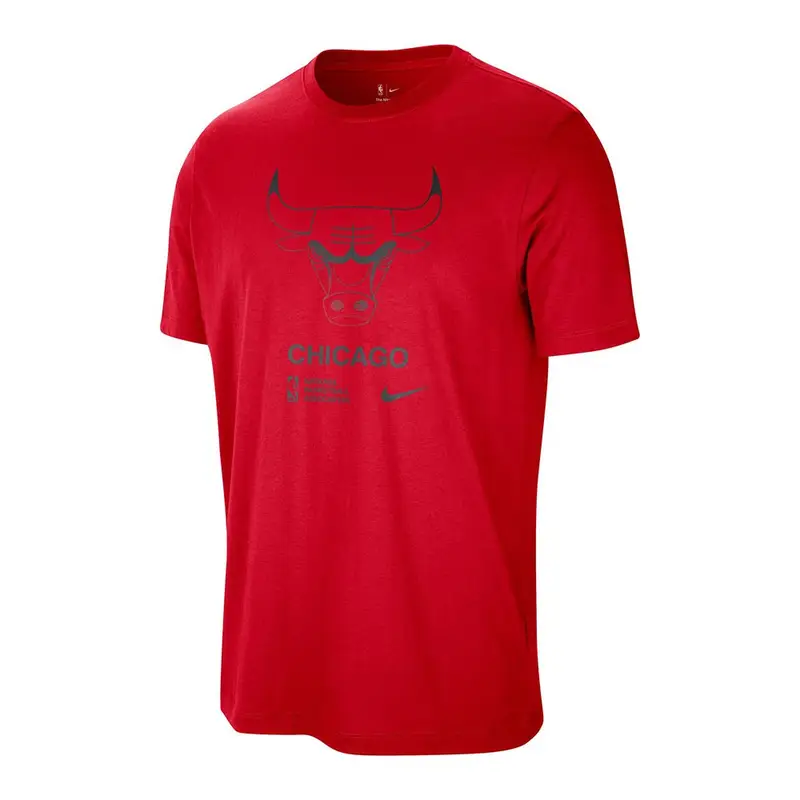 T-Shirt Basket Nba Bulls Rosso Nero Uomo L