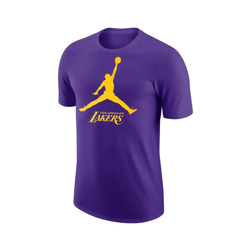 T-Shirt Basket Nba Lakers Jordan Viola Giallo Uomo M