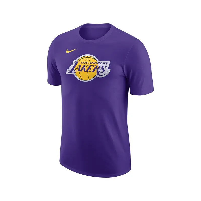 T-Shirt Basket Nba Lakers Logo1 Viola Giallo Uomo XL