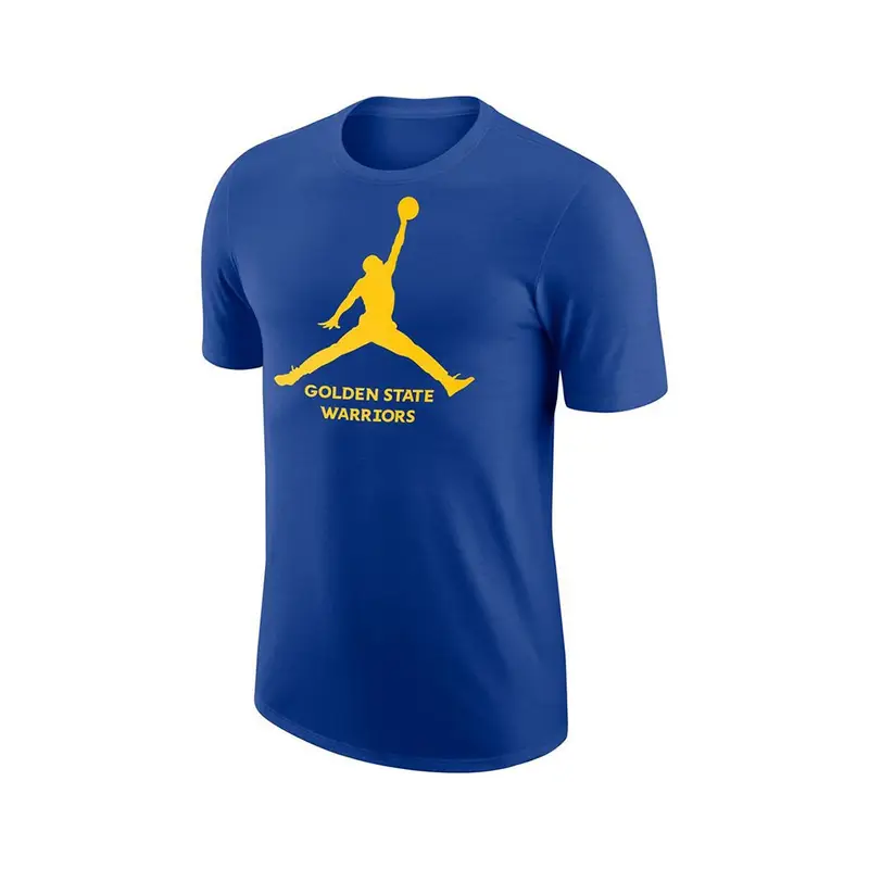T-Shirt Basket Nba Warriors Jordan Blu Giallo Uomo L