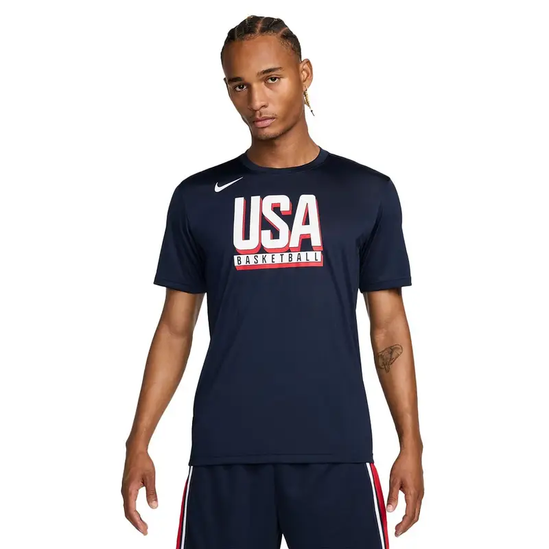 T-Shirt Basket Usa Practice Blu Bianco Uomo M