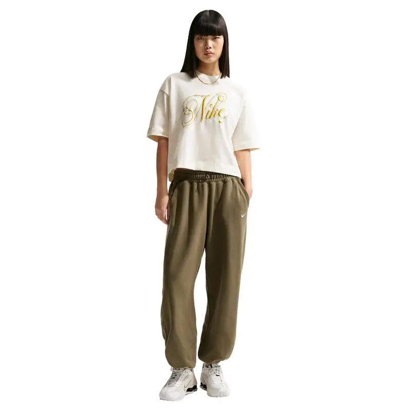 T-shirt da donna Nike Boxy Script Beige