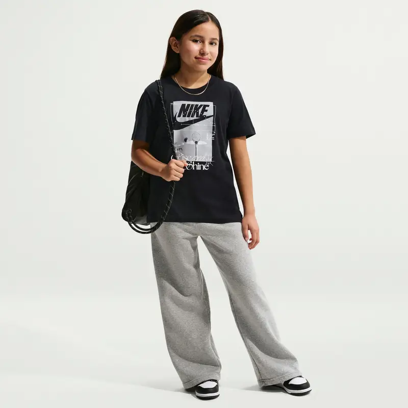 T-shirt in cotone morbido per bambini Nike Noir