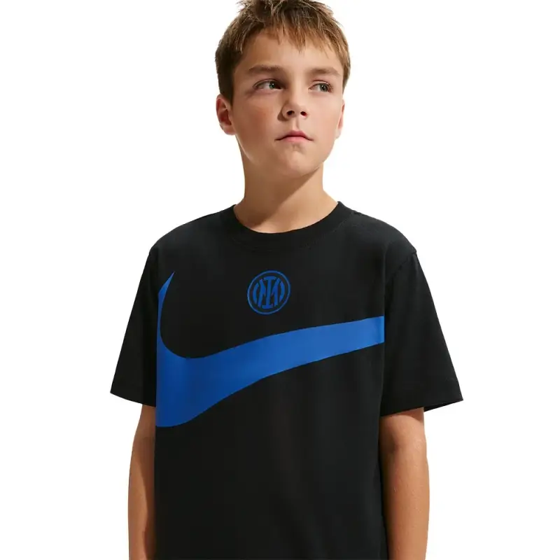 T-Shirt Inter Swoosh Nero Bambino L