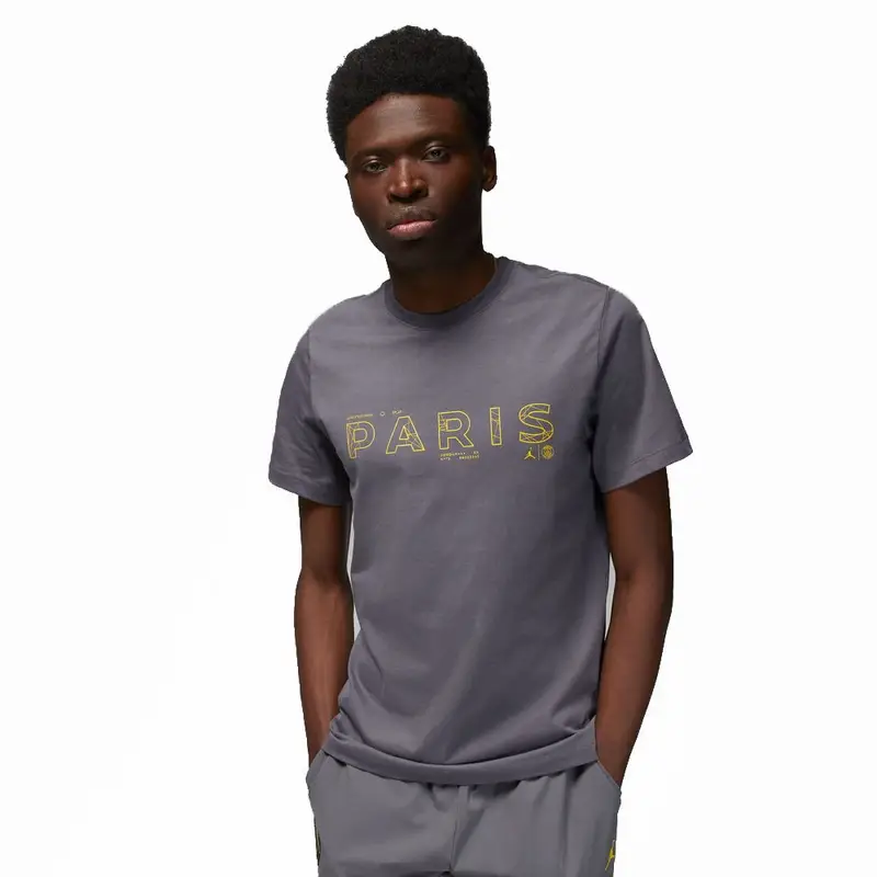 T-Shirt Psg Jordan Logo Grigio Uomo L