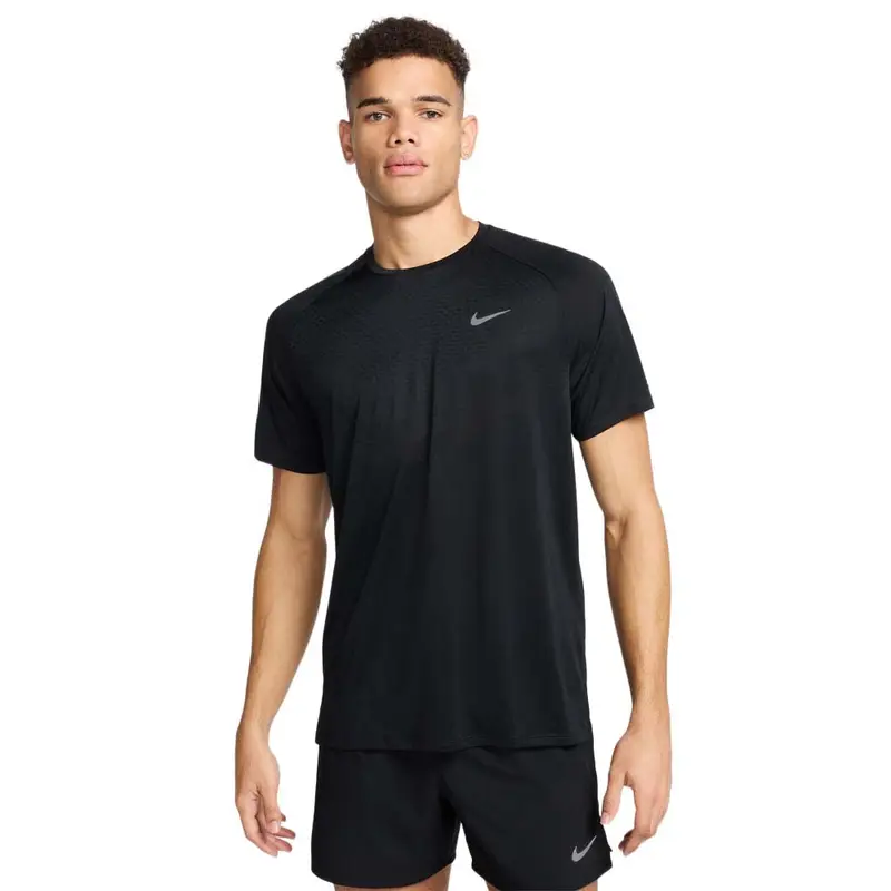 T-Shirt Running Stride Nero Argento Uomo L