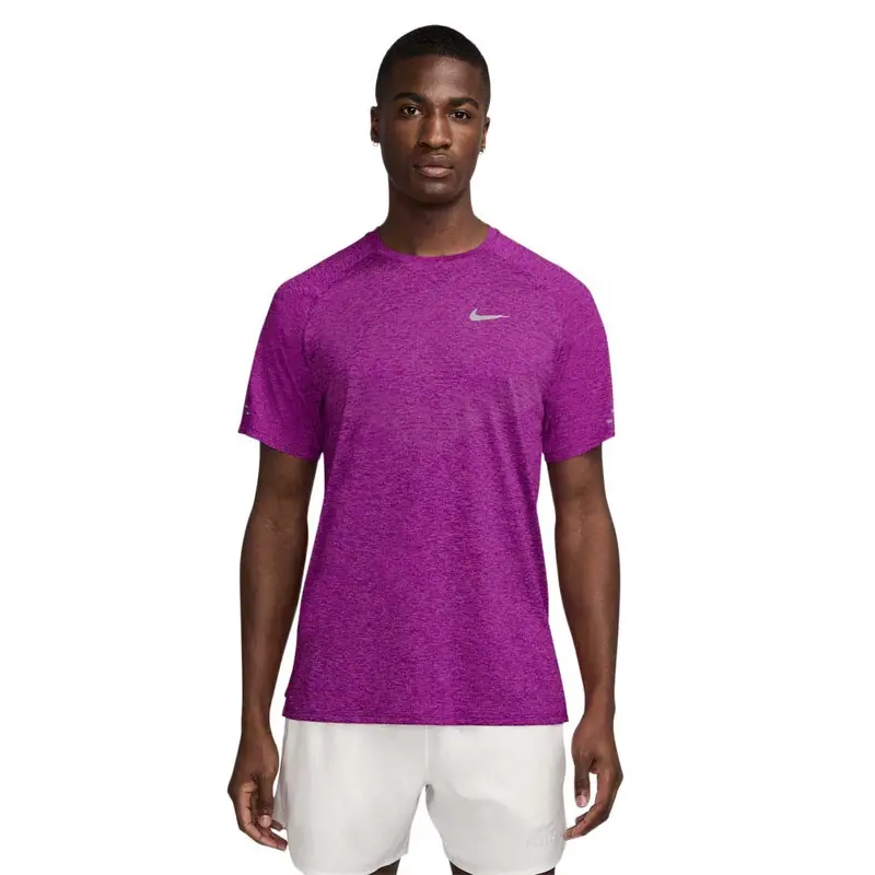 T-Shirt Running Stride Purple Argento Uomo S