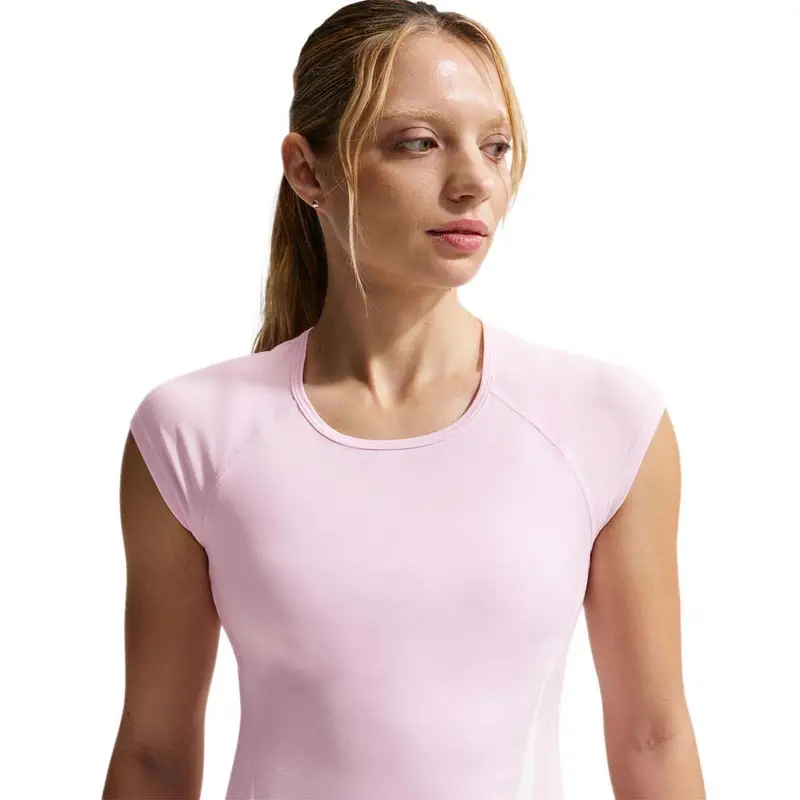 T-Shirt Running Tempo Swoosh Rosa Foam Bianco Donna L