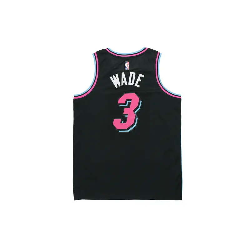 Traspirante NBA City Edition Miami Heat Dwyane Wade N 3 Maglia da Basket Uomo Maglia da Basket Nera AJ4622-013 M miniatura 2