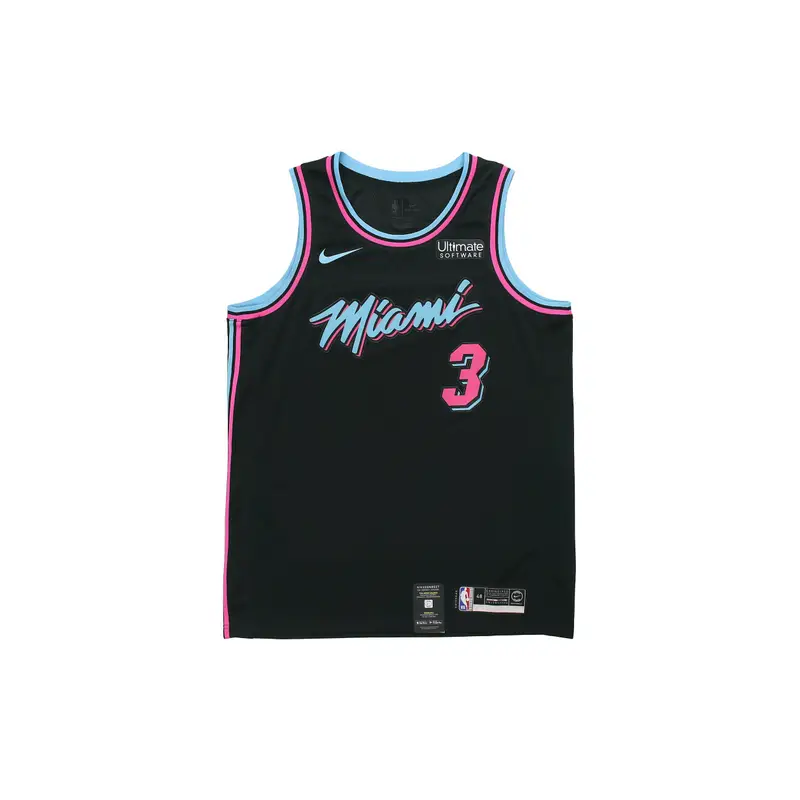 Traspirante NBA City Edition Miami Heat Dwyane Wade N 3 Maglia da Basket Uomo Maglia da Basket Nera AJ4622-013 M