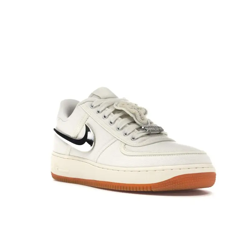 Travis Scott x Nike Air Force 1 Sail Sneakers Unisex Bianco Gomma-Marrone Chiaro AQ4211-101 36 miniatura 3