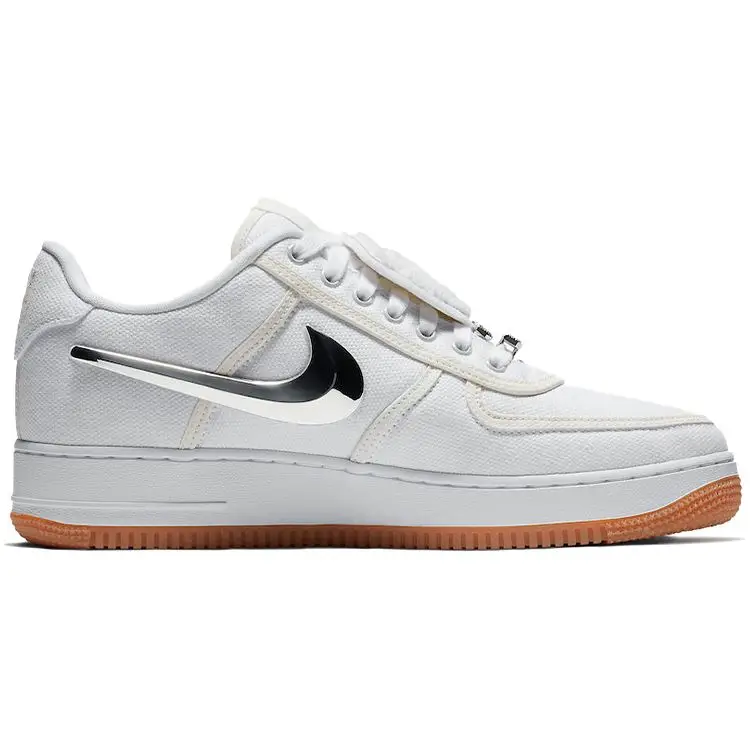 Travis Scott x Nike Air Force 1 Travis Scott Sneakers Unisex Bianco Bianco-Bianco AQ4211-100 38 miniatura 3