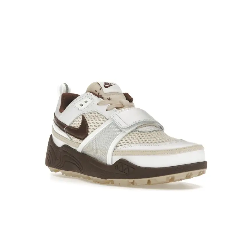 Travis Scott x Nike Zoom Field Jaxx Cioccolato Chiaro Sneakers Unisex Bianco HQ3073-100 36 miniatura 5