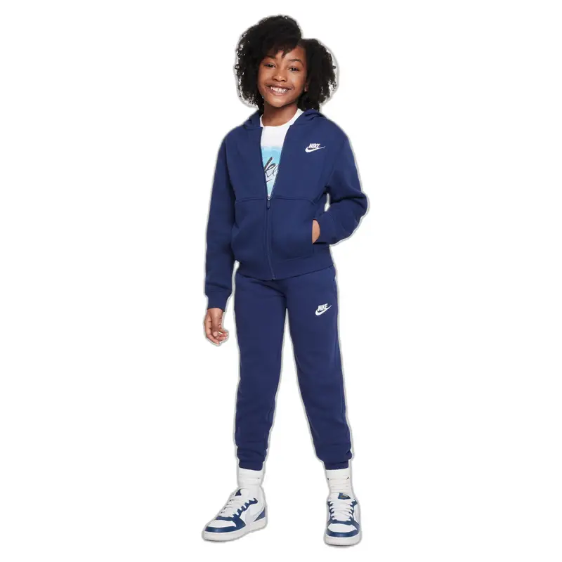 Tuta da ginnastica con zip integrale per bambini Nike Club Fleece Bleu