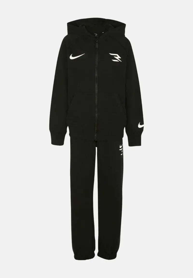 Tuta nera per bambino e bambina con stampa logo