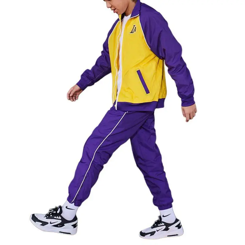 Tuta sportiva casual Nike X NBA Classic con collo alla coreana color block manica raglan maniche lunghe pantaloni con elastico in vita tuta per bambini Viola scuro 3Z2B7FEKT-LAK M miniatura 4