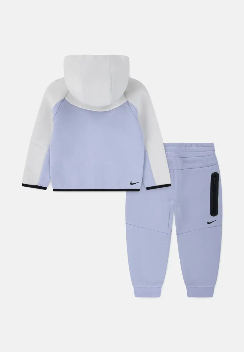 Tuta Tech Fleece bianca e azzurra da bambino miniatura 2
