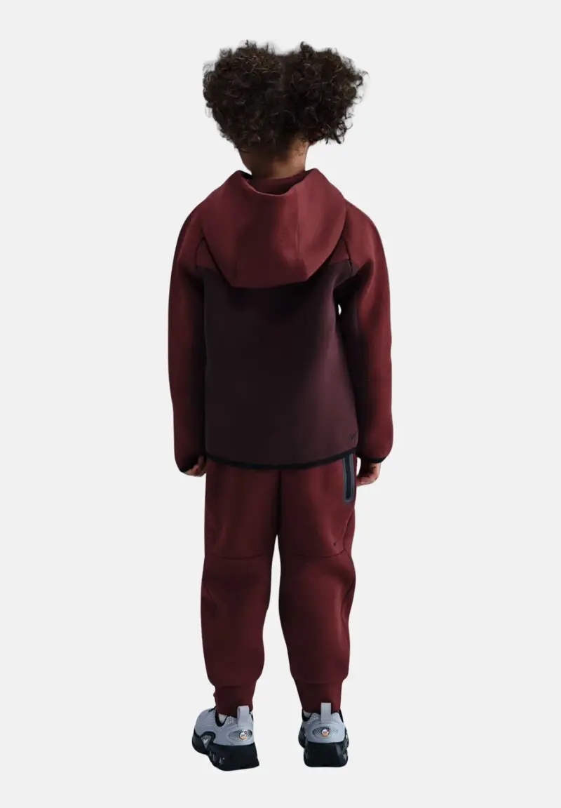 Tuta Tech Fleece bordeaux per bambino e bambina miniatura 2