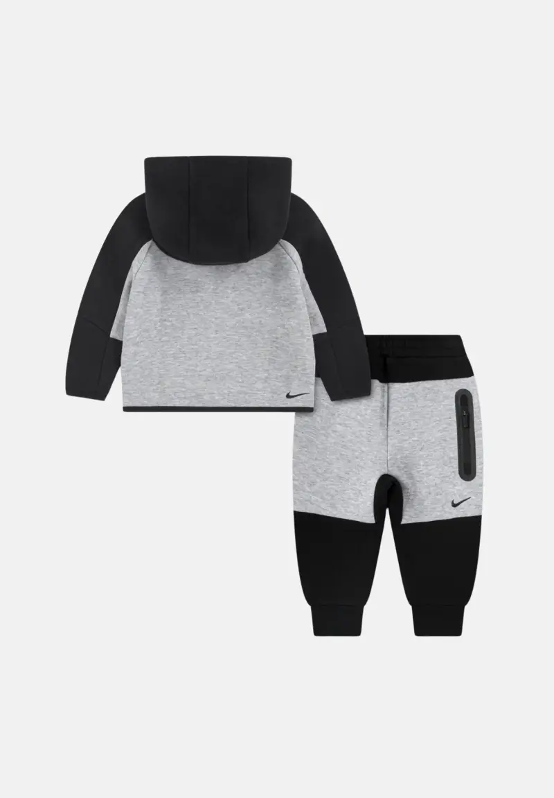Tuta Tech Fleece grigia e nera da neonato miniatura 2