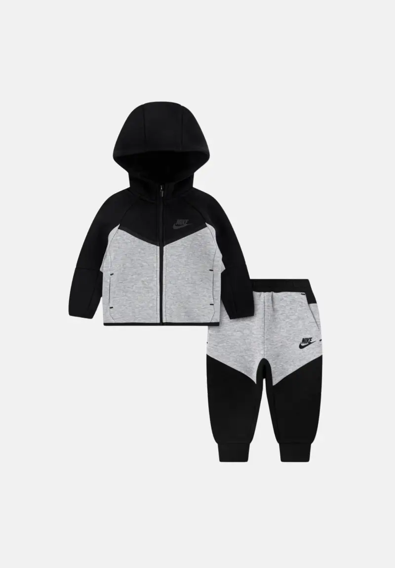 Tuta Tech Fleece grigia e nera da neonato