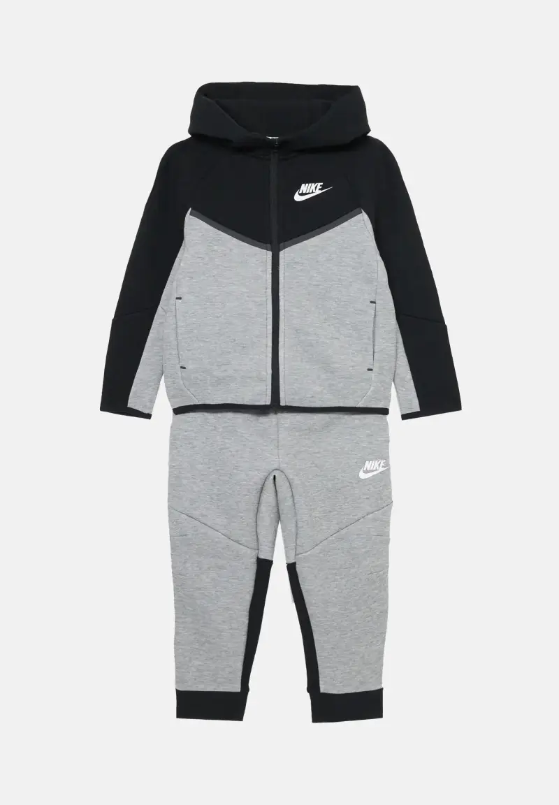 Tuta Tech Fleece nera e grigia da bambino