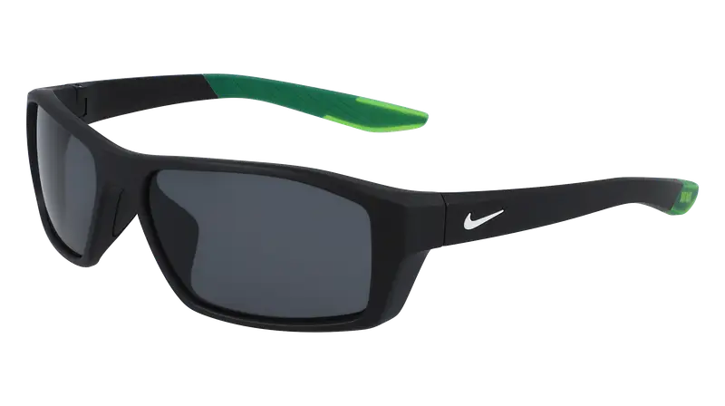 Nike Unisex NIKE BRAZEN SHADOW FJ1985 010 Occhiali da sole Plastica Nero-opaco Grigio Squadrata Normale