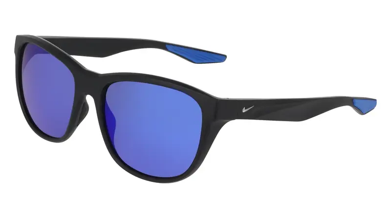 Unisex NIKE EXPLORE FLOW IO0101X 011 Occhiali da sole Bio-iniettato Nero Blu Squadrata Specchiate