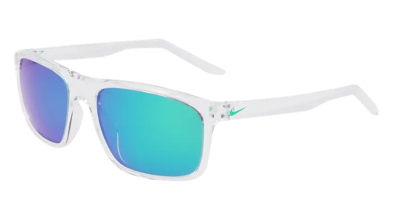 Nike Unisex NIKE FIRE L P FD1819 900 Occhiali da sole Bio-iniettato Trasparente Verde Squadrata Polarizzata Specchiato