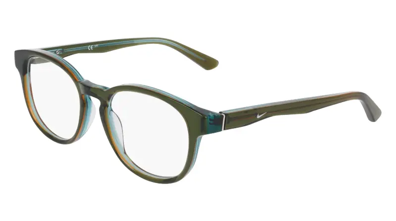 Unisex Nike NIKE 7182 317 Montature da vista Acetato Verde Rotonda Normale