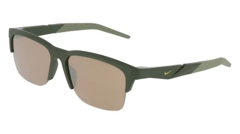 Unisex Nike NIKE RADEON WARE IR4369X 325 Occhiali da sole Bio-iniettato Verde Marrone Squadrata Normale