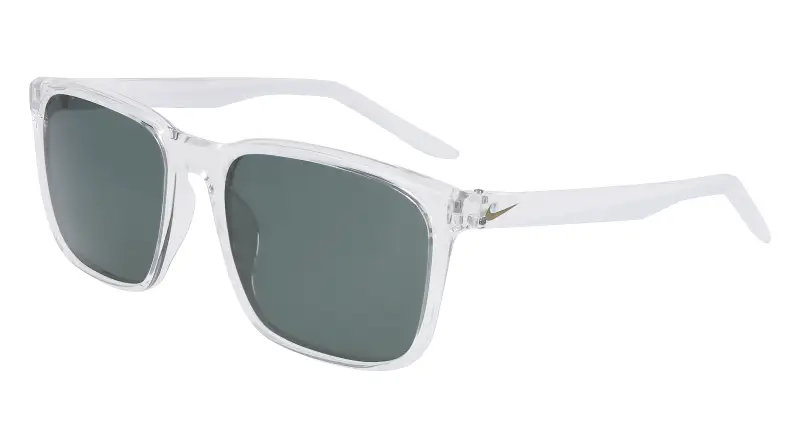 Unisex Nike NIKE RAVE P N IU4883X 901 Occhiali da sole Bio-iniettato Trasparente Verde Squadrata Polarizzata