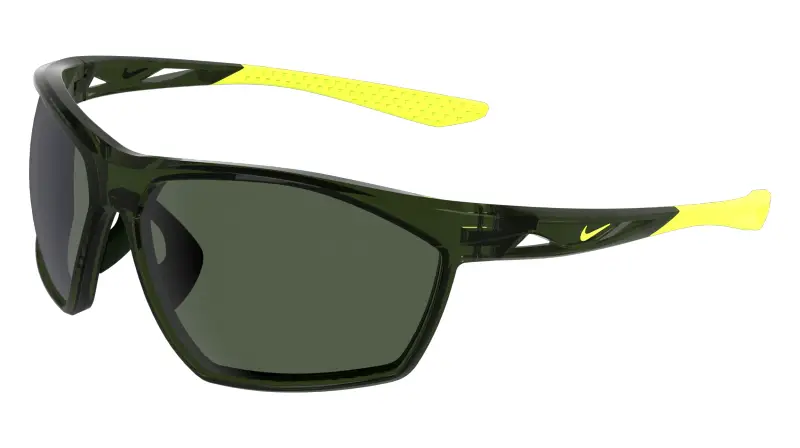 Unisex Nike NIKE WINDTRACK HEAT IQ7245X 355 Occhiali da sole Bio-iniettato Verde Verde Squadrata Normale
