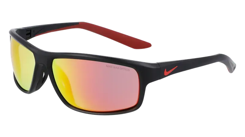 Nike Unisex NIKE RABID 22 M DV2153 010 Occhiali da sole Bio-iniettato Nero Rosso Squadrata Normale Specchiato
