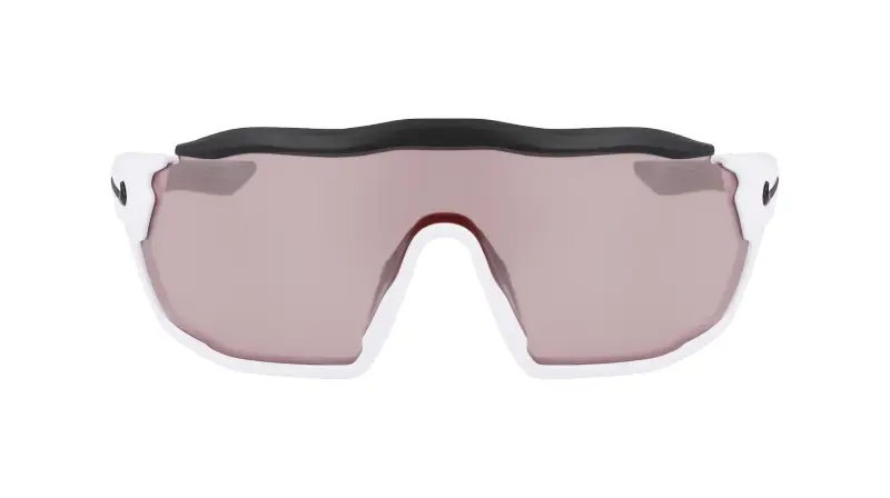 Unisex NIKE SHOW X RUSH E DZ7369 100 Occhiali da sole Bio-iniettato Bianco Argento Maschera Normale Fotocromatiche miniatura 3