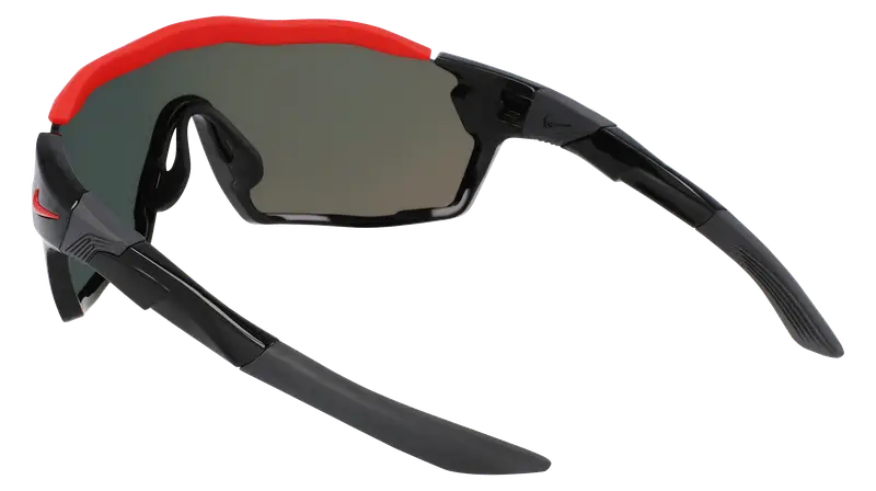 Nike Unisex NIKE SHOW X RUSH M DZ7370 010 Occhiali da sole Bio-iniettato Nero Rosso Maschera Normale Fotocromatiche miniatura 3