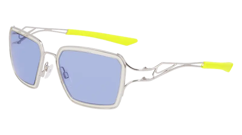 Nike Unisex NIKE VEIL PRISM EV24049 041 Occhiali da sole Metallo Argento Blu Squadrata Normale