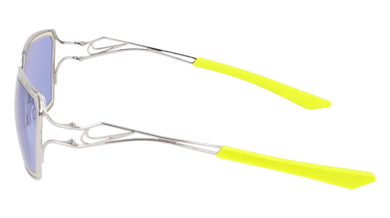 Nike Unisex NIKE VEIL PRISM EV24049 041 Occhiali da sole Metallo Argento Blu Squadrata Normale miniatura 2