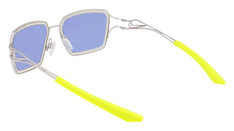 Nike Unisex NIKE VEIL PRISM EV24049 041 Occhiali da sole Metallo Argento Blu Squadrata Normale miniatura 3